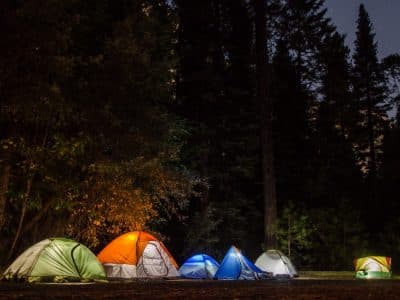 tentes camping illuminées