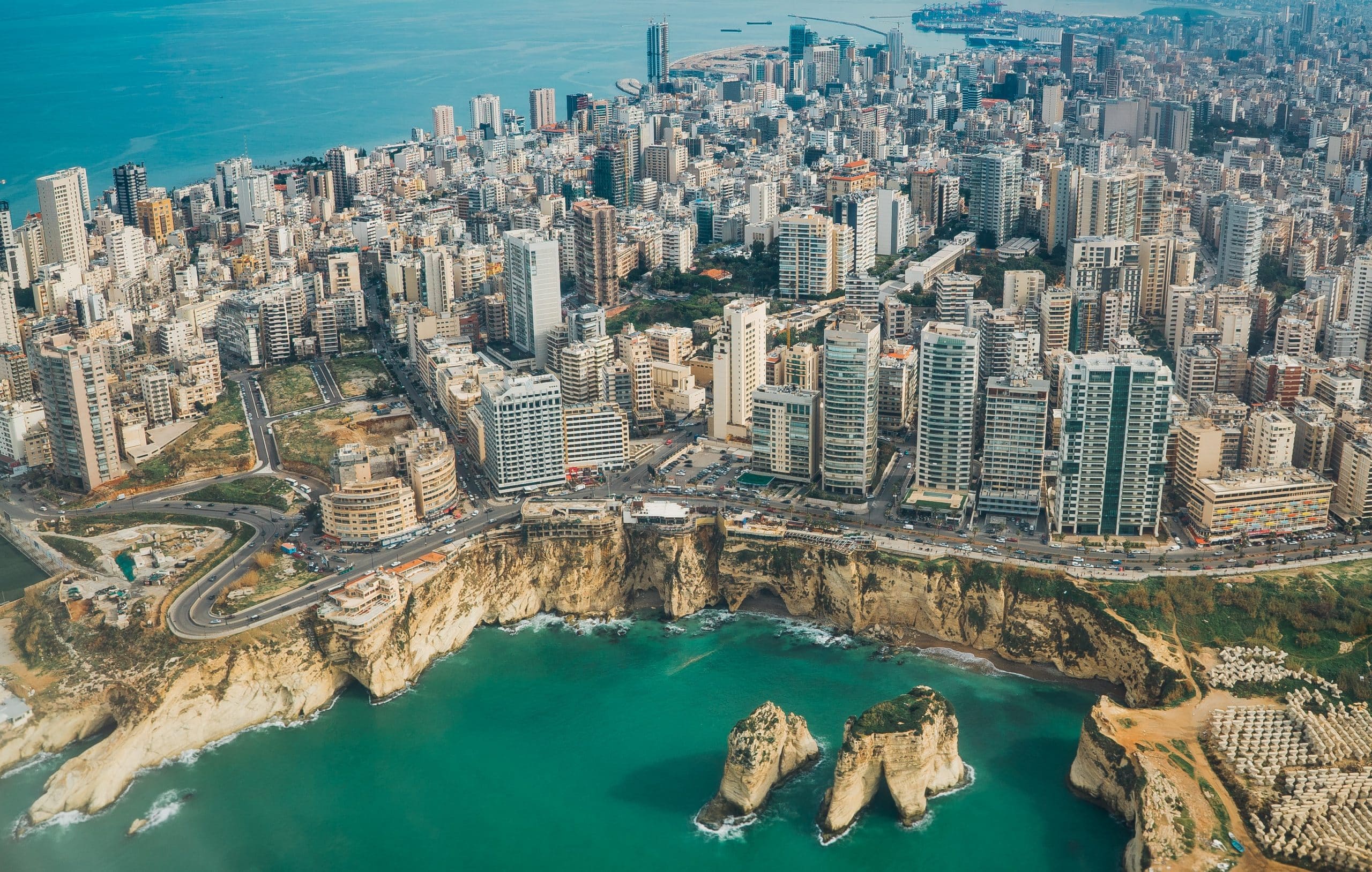 Vue aérienne de Beyrouth, capitale du Liban